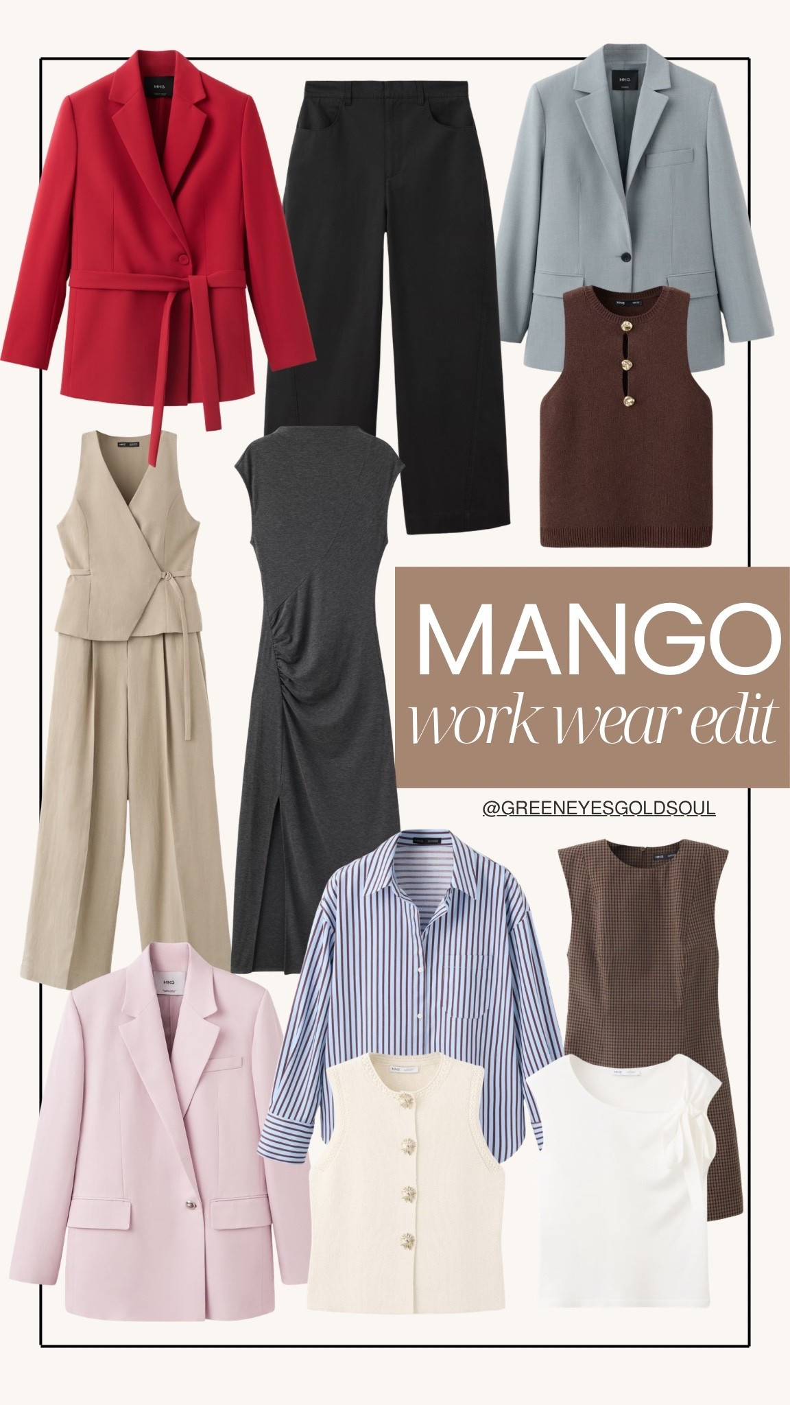 Mango workwear finds for polished office outfits this season 🤎 From tailored blazers and wide leg trousers to elevated vests, dresses, and layering tops, these pieces make building a chic business casual wardrobe so easy. Perfect for work, meetings, conferences, and desk-to-dinner styling.

Mango workwear, Mango office outfits, women’s workwear, business casual outfits, office outfit ideas, professional wardrobe, tailored blazer, wide leg trousers, work pants for women, women’s suit vest, sleeveless work tops, office dresses, corporate outfits, chic work outfits, affordable workwear, fall work outfits, neutral workwear, capsule work wardrobe, desk to dinner outfits, polished office style

#MangoStyle #MangoFashion #WorkwearStyle #OfficeOutfit #BusinessCasual #WorkOutfitIdeas #WomensWorkwear #CorporateStyle #ProfessionalStyle #CapsuleWardrobe #FallWorkwear #LTKStyle #LTKWorkwear #LTKFashion #LTKFinds

#LTKootd #LTKSeasonal #LTKWorkwear
