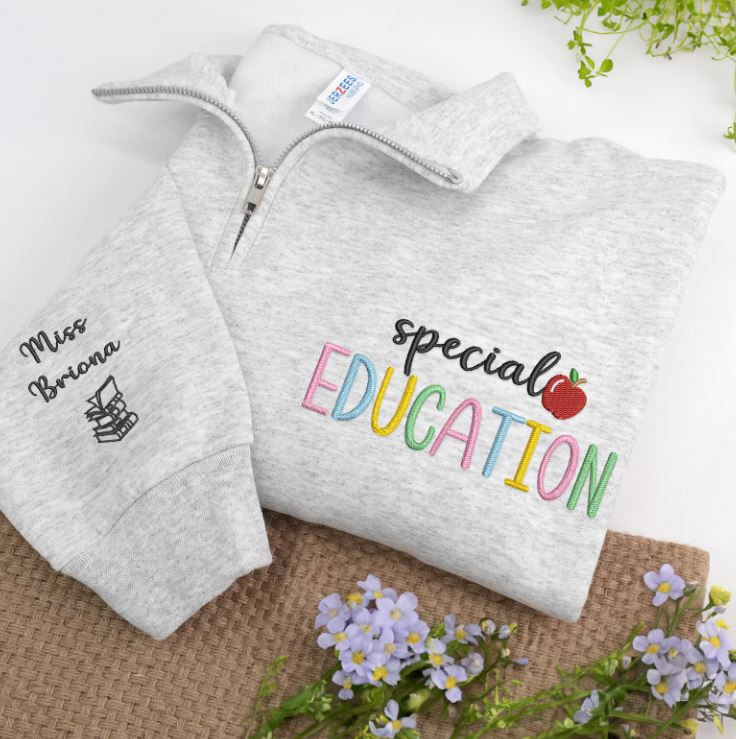 52% off!

Embroidered Special Education Teacher Quarter Zip Sweatshirt: Personalized Teacher Assistant Gift etsy shop teacher gift idea 

 #LTKSaleAlert