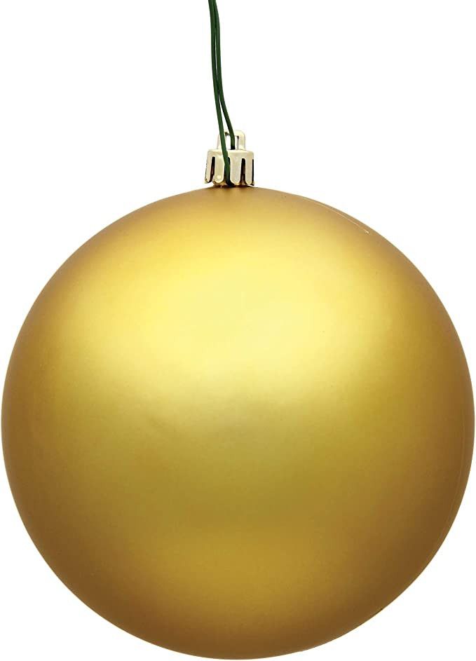 Vickerman 4" Gold Matte Ball Ornament, 6 per Bag | Amazon (US)