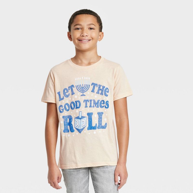Kids' Good Times Dreidel Short Sleeve Graphic T-Shirt - Cream | Target