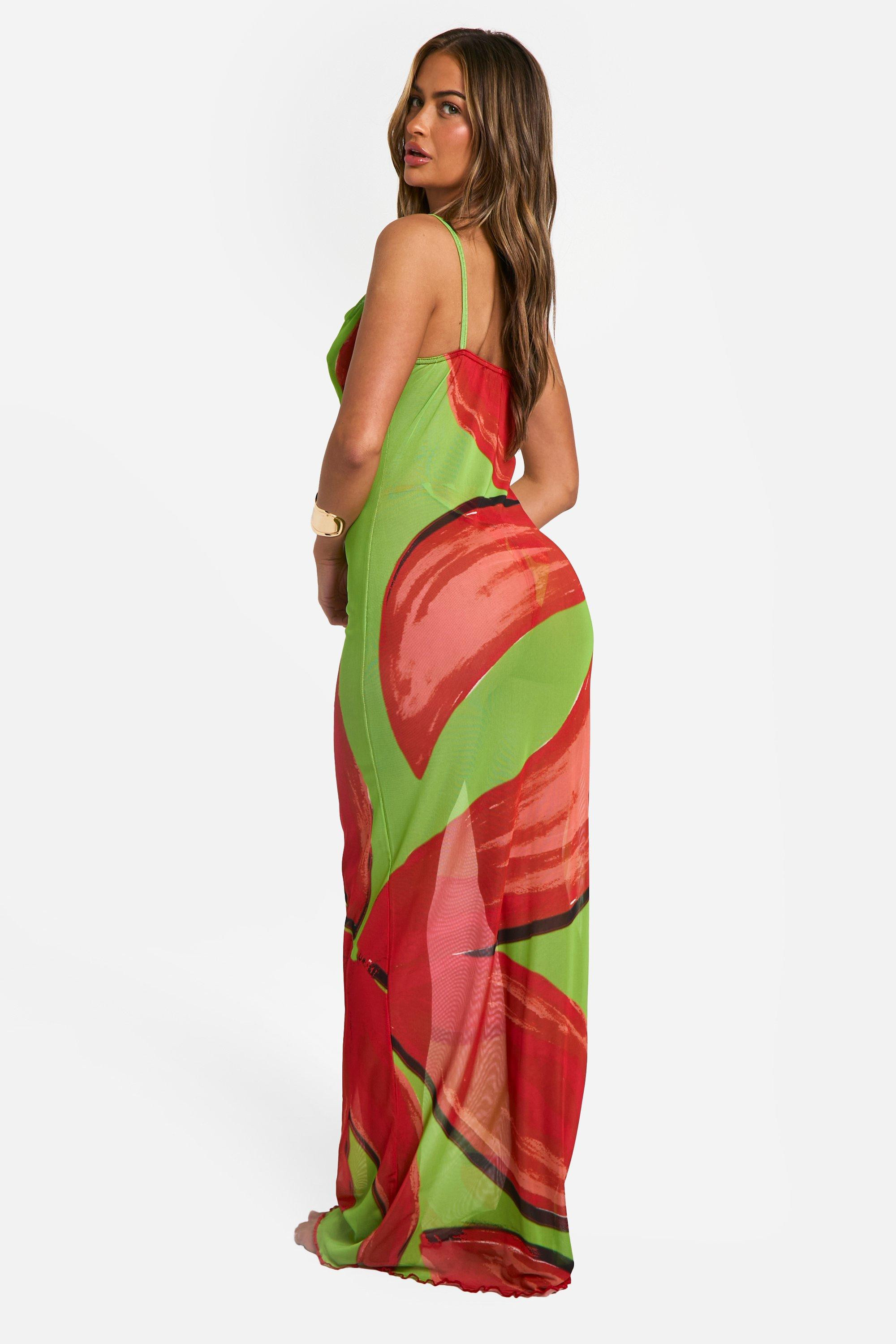 Floral Cowl Neck Maxi Beach Dress | boohoo (US & Canada)