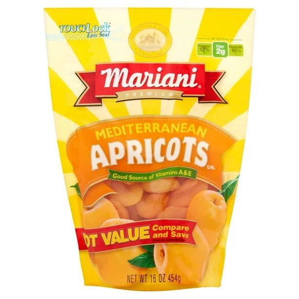 Mariani Dried Fruit, No Sugar Added, Mediterranean Dried Apricots, 16oz Bag - Walmart.com | Walmart (US)