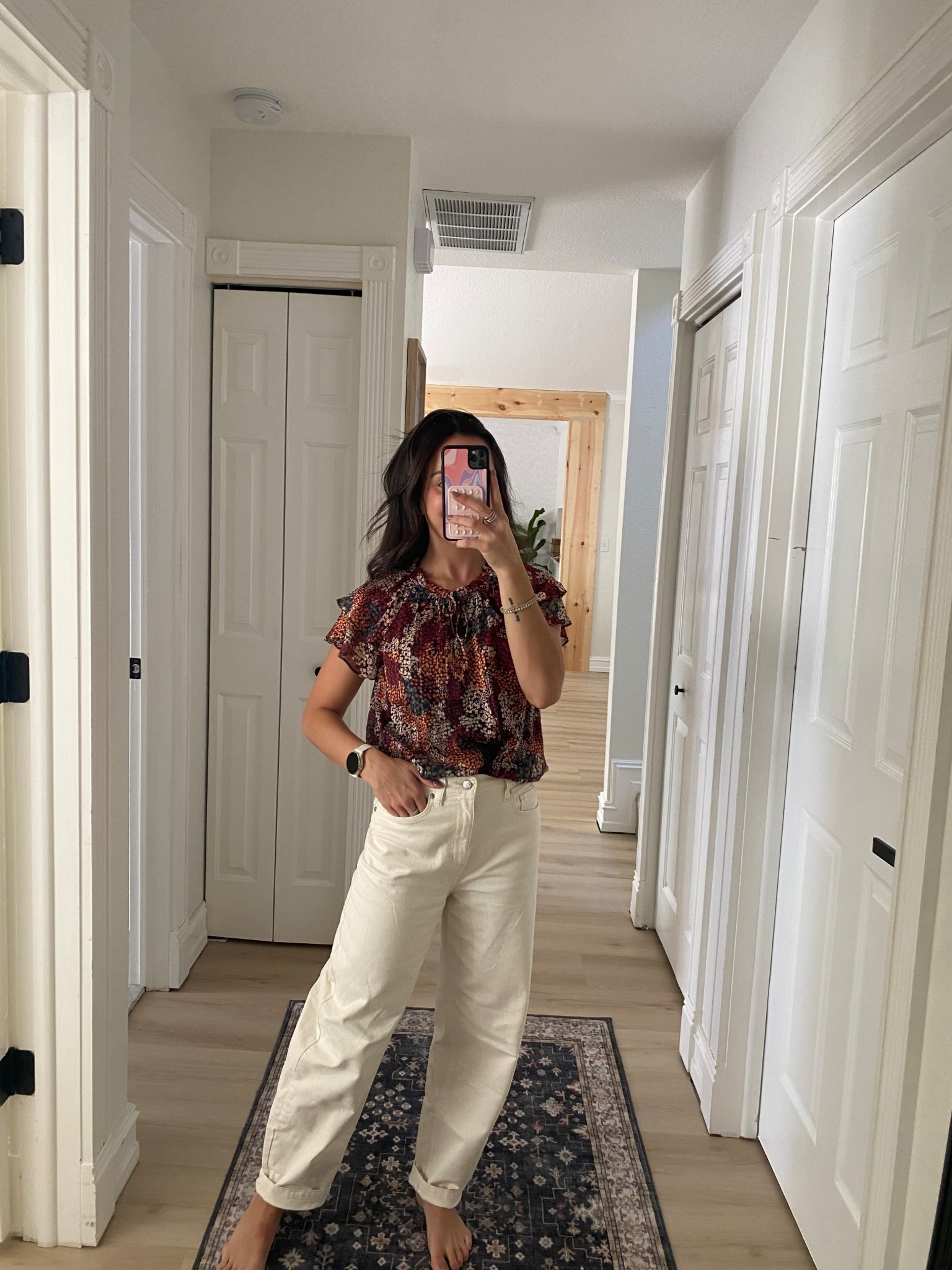 Casual Friday fall fashion work outfit! Lift barrel jeans and floral blouse from 89th and Madison! 

#LTKStyleTip #LTKWorkwear #LTKSeasonal