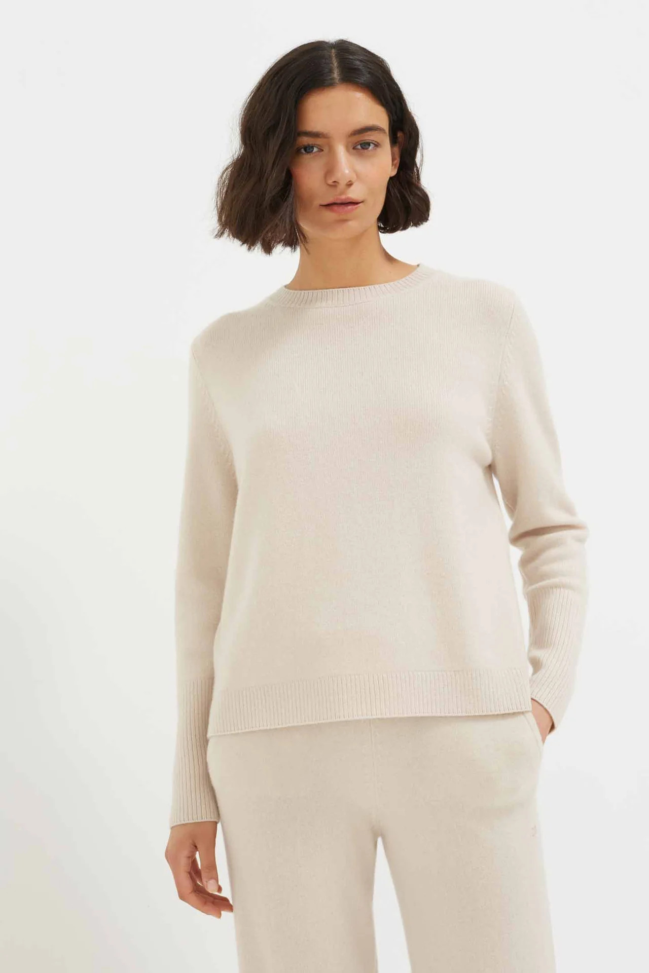 Bone Cashmere Boxy Sweater | Chinti and Parker