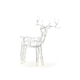 Home Accents Holiday 4 ft Warm White LED White Wire Buck Holiday Yard Decoration TY070-1713 - The... | The Home Depot