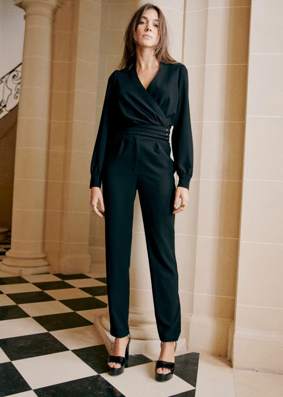 Penda Jumpsuit - Black - Recycled polyester - Sézane | Sezane Paris - US