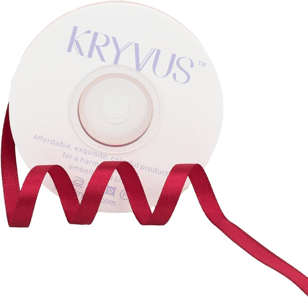 Scarlet Red Satin Ribbon 1/4 inch X Continuous 25 Yards, Single Face Polyester Ribbon Perfect for... | Amazon (US)