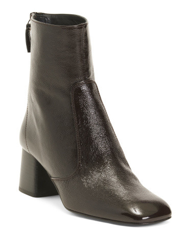 Made In Spain Leather Square Toe Heeled Ankle Boots | TJ Maxx