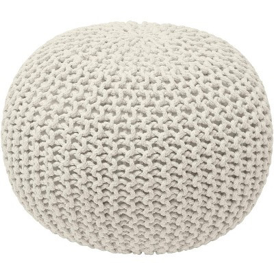 Ornavo Home Cotton Classic Braid Pouf Ottoman - 15" x 18.5" - Natural | Target