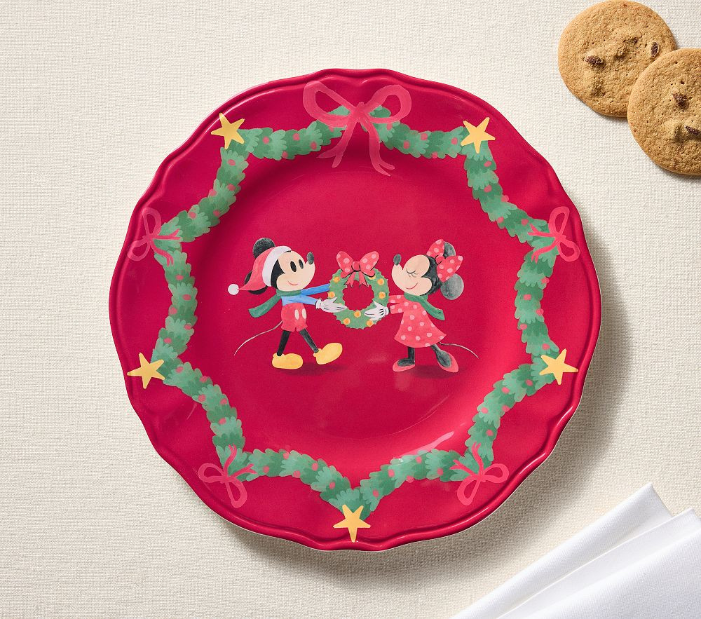 Disney Mickey Mouse and Friends Christmas Charger Plate | Pottery Barn Kids