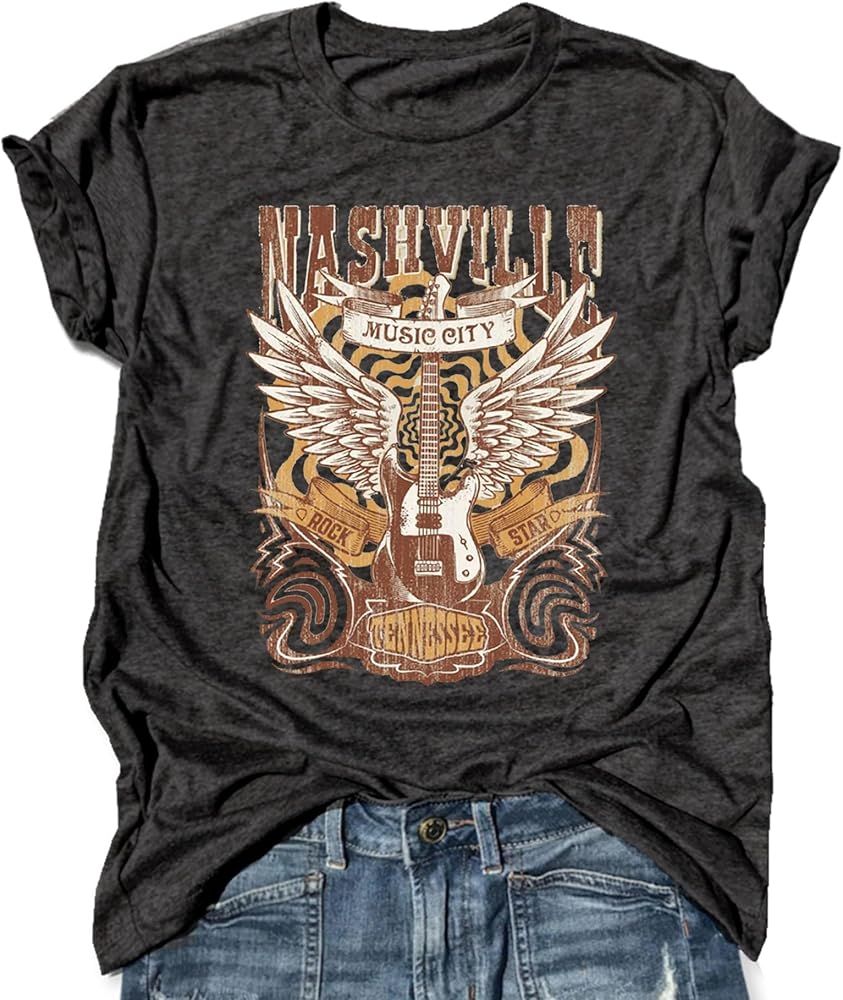 Smooth As Tennessee Women Vintage Country Shirts Nashville Country Concert T Shirt Summer Casual ... | Amazon (US)