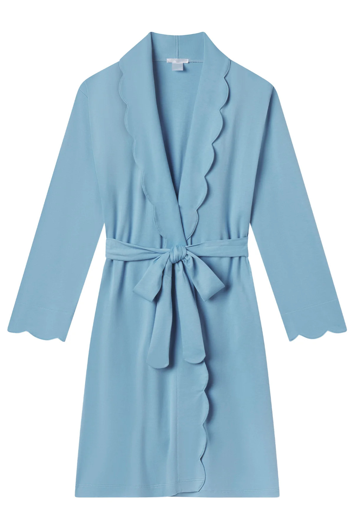 Pima Scallop Robe in Serene Blue | Lake Pajamas