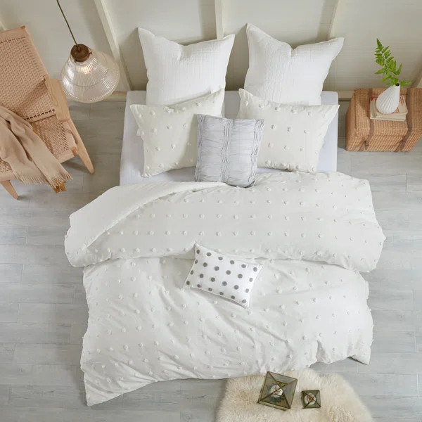 Kazi Chenille Dot Cotton Duvet Set | Wayfair North America
