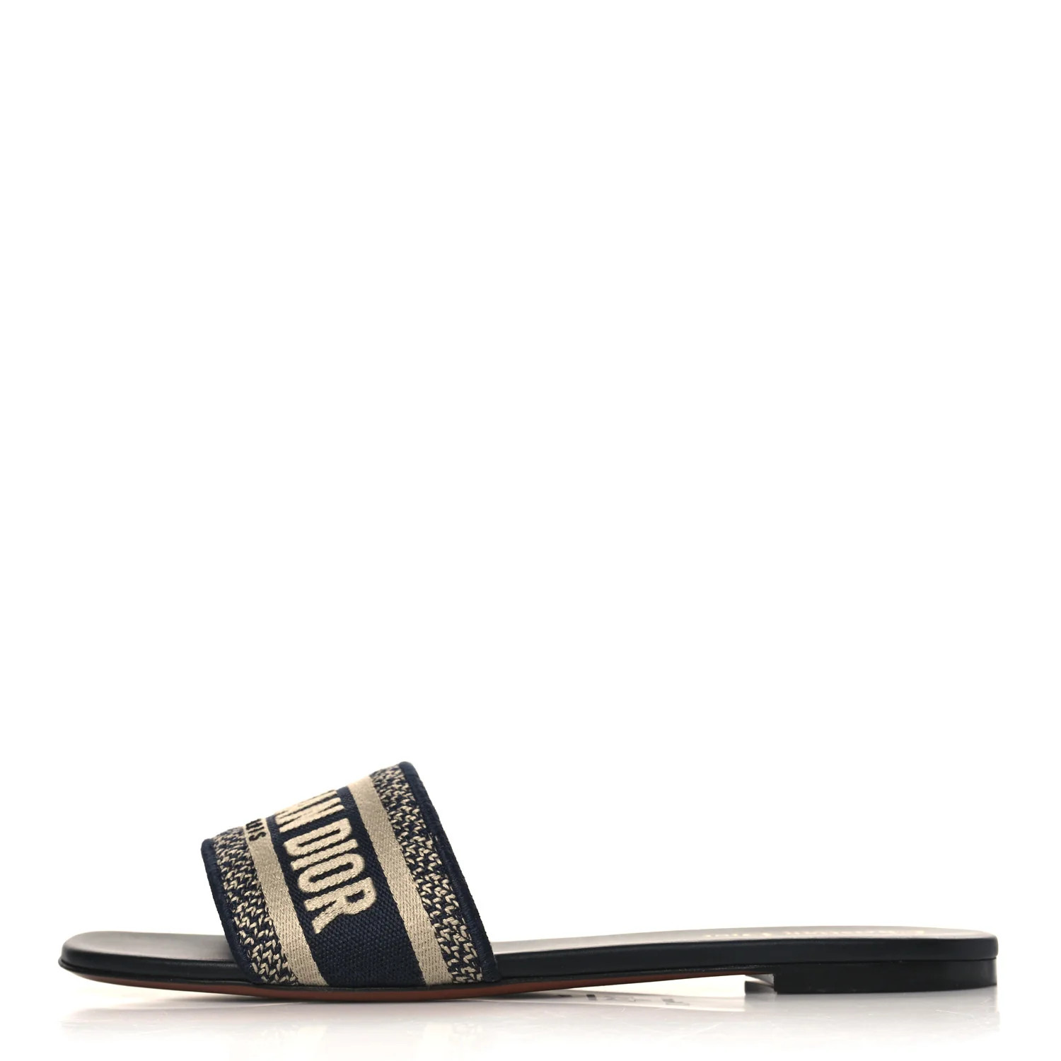 CHRISTIAN DIOR Canvas Embroidered Dway Mules Slide Sandals 41 Deep Blue | FASHIONPHILE (US)