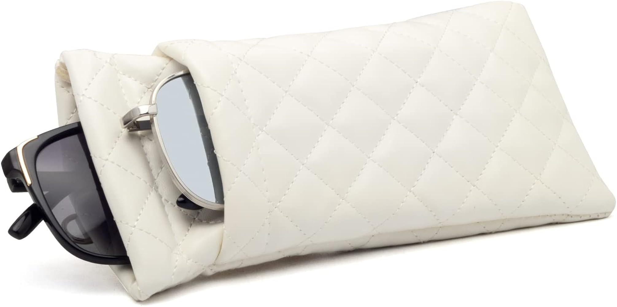 Face Shadow Double Glasses Case Soft Eyeglass Case For Women Men Squeeze Top Sunglasses Case With... | Amazon (US)