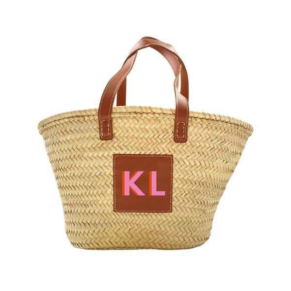 Shadow Monogram Straw Tote | Sprinkled With Pink