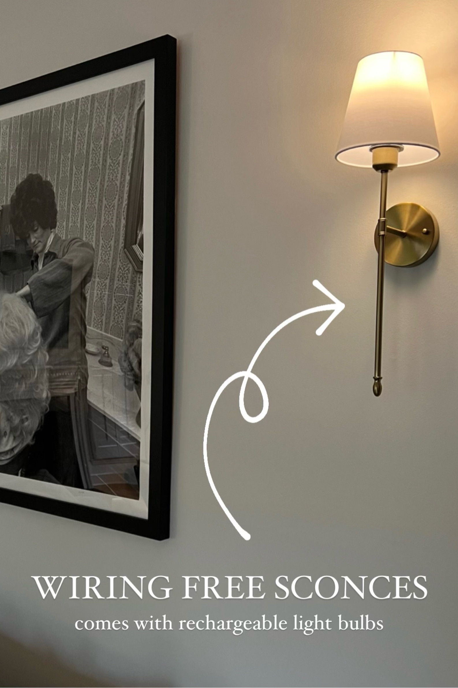 Obsessed with the look and functionality of these rechargeable battery operated wall sconces 