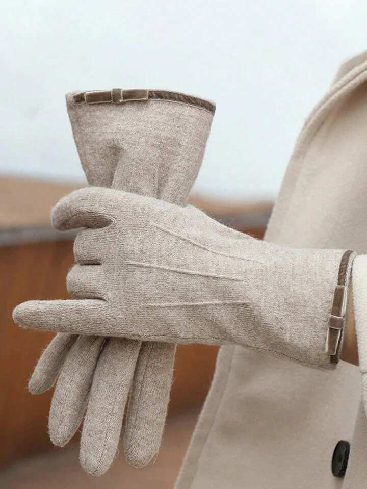 1 par de guantes de cachemira para mujer, guantes de pantalla táctil de moda para exteriores, mi... | SHEIN