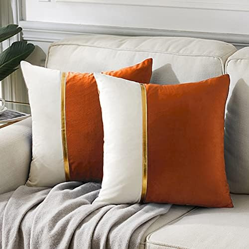 Fancy Homi 2 Packs Fall Decorative Throw Pillow Covers 18x18 Inch for Living Room Couch Bed, Brunt O | Amazon (US)