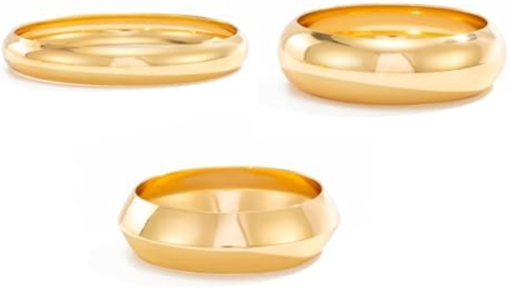 3PCS Chunky Gold Bangle Bracelets for Women Trendy Wide Wrist Cuff Bracelets Stack Statement Bang... | Amazon (US)