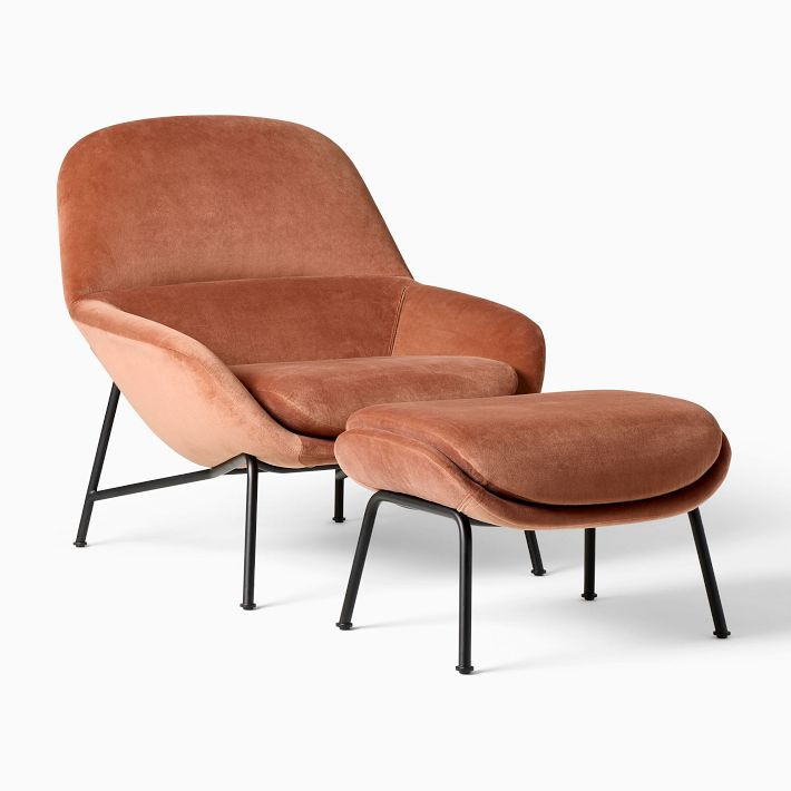 Fillmore Mid-Century Chair & Ottoman Set | West Elm (US)
