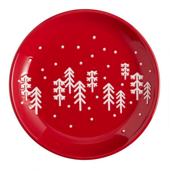 Red Holiday Wax Resist Mud Cloth Plates Set of 4 | World Market