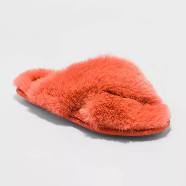 Women's Paris Crossband Fur Slippers - Stars Above™ | Target