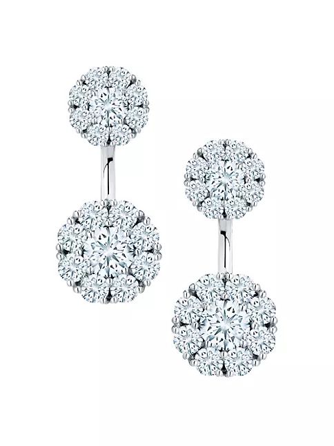 Birks Snowflake 18K White Gold & Diamond Large Jacket Earrings | Saks Fifth Avenue
