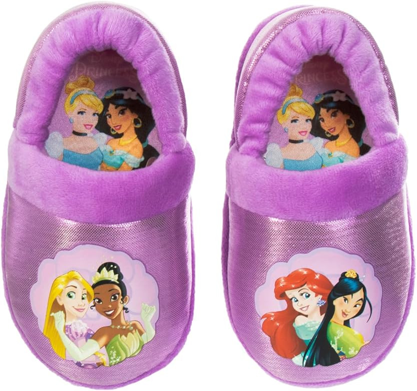 Disney Girls Princess Slippers - Fuzzy Slippers: Tangled, Little Mermaid, Beauty and the Beast (s... | Amazon (US)