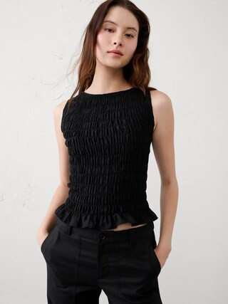 Boatneck Smocked Top | Banana Republic Factory