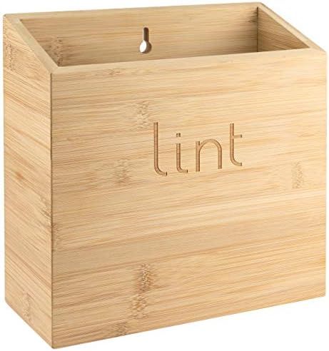 Bamboo Magnetic Lint Bin for Laundry Room Magnetic Lint Trash Can Laundry Room Trash Can Wall Mou... | Amazon (US)