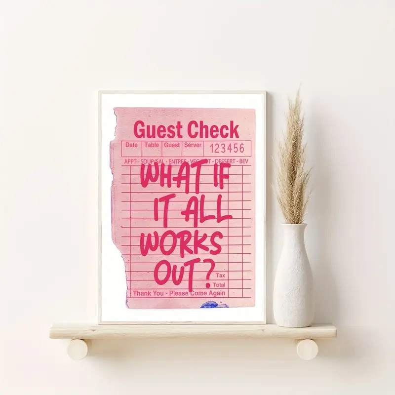 Canvas Painting Guest Check Print Trendy Wall Art What If - Temu | Temu Affiliate Program