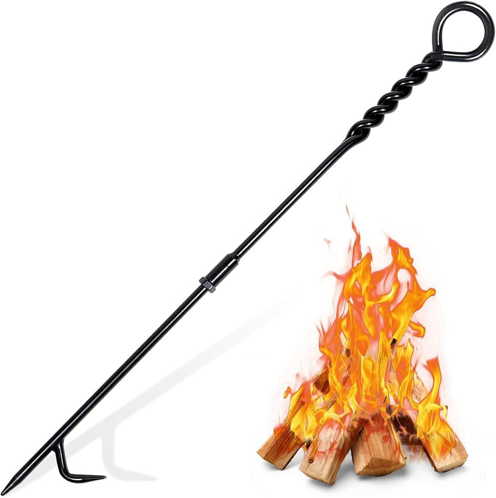 Fire Poker for Fire Pit Outdoor, 26inch Twisted Rope Design Camping Fireplace Poker, Removable an... | Amazon (US)