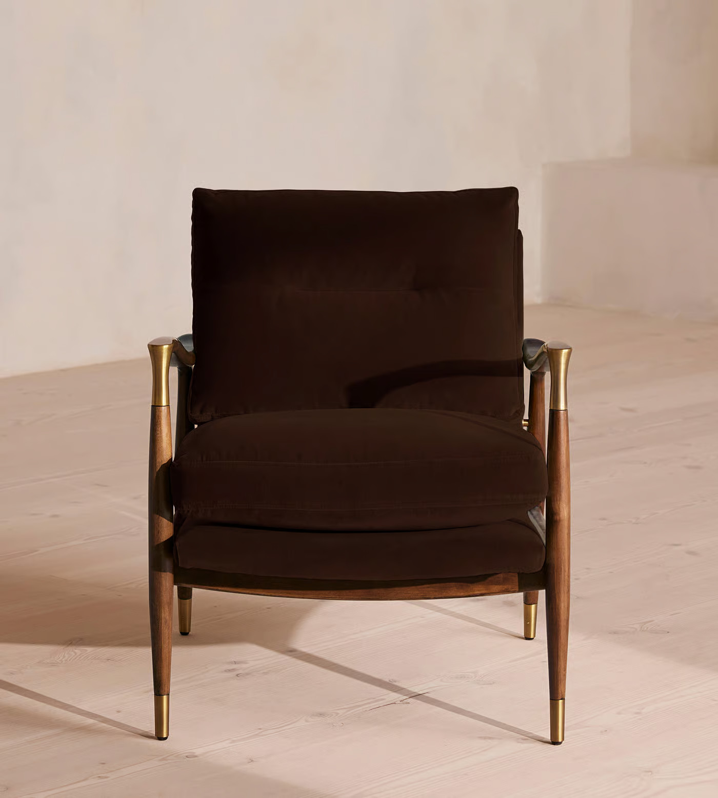 Theodore Armchair, Velvet, Chocolate Brown - Soho Home | Soho Home Ltd
