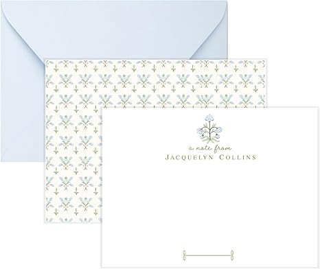 Co - Personalized Chinoiserie Stationery for Women, Topiary Stationary Cards and Envelopes Set, G... | Amazon (US)