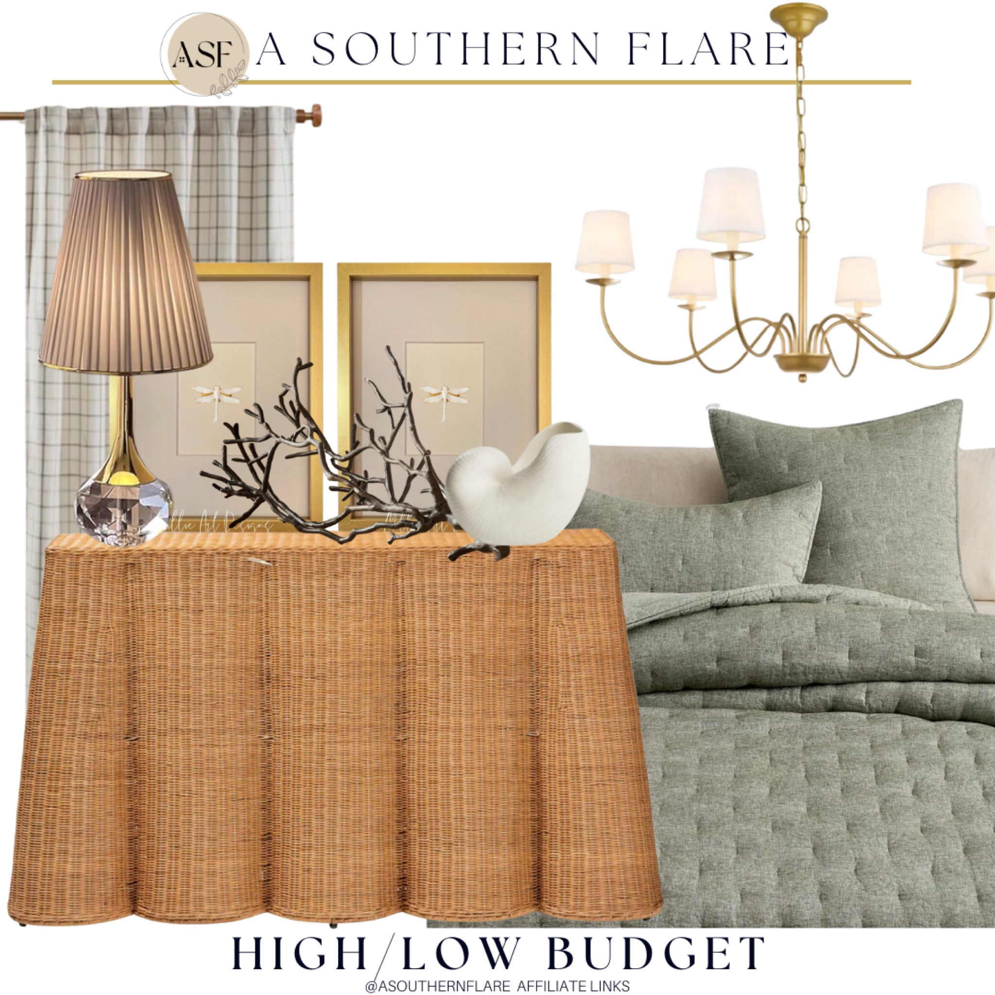 High low budget, coastal, grand millennial, home decor, green, rattan

#LTKHome