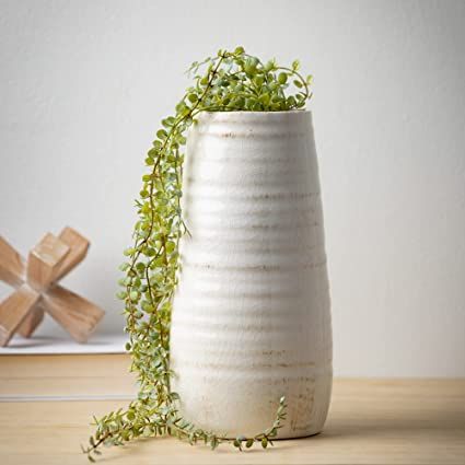 Sullivans Tall Decorative Farmhouse Off-White Single Ceramic Vase, Home Décor Accents, Shelf Dé... | Amazon (US)