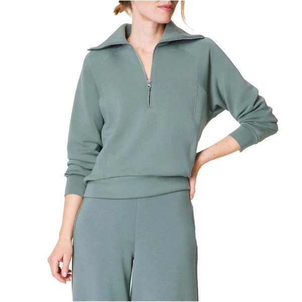 Women's Spanx AirEssentials 1/2 Zip Pullover Large Fennel | Scheels