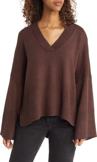 V-Neck Longline Sweater | Nordstrom
