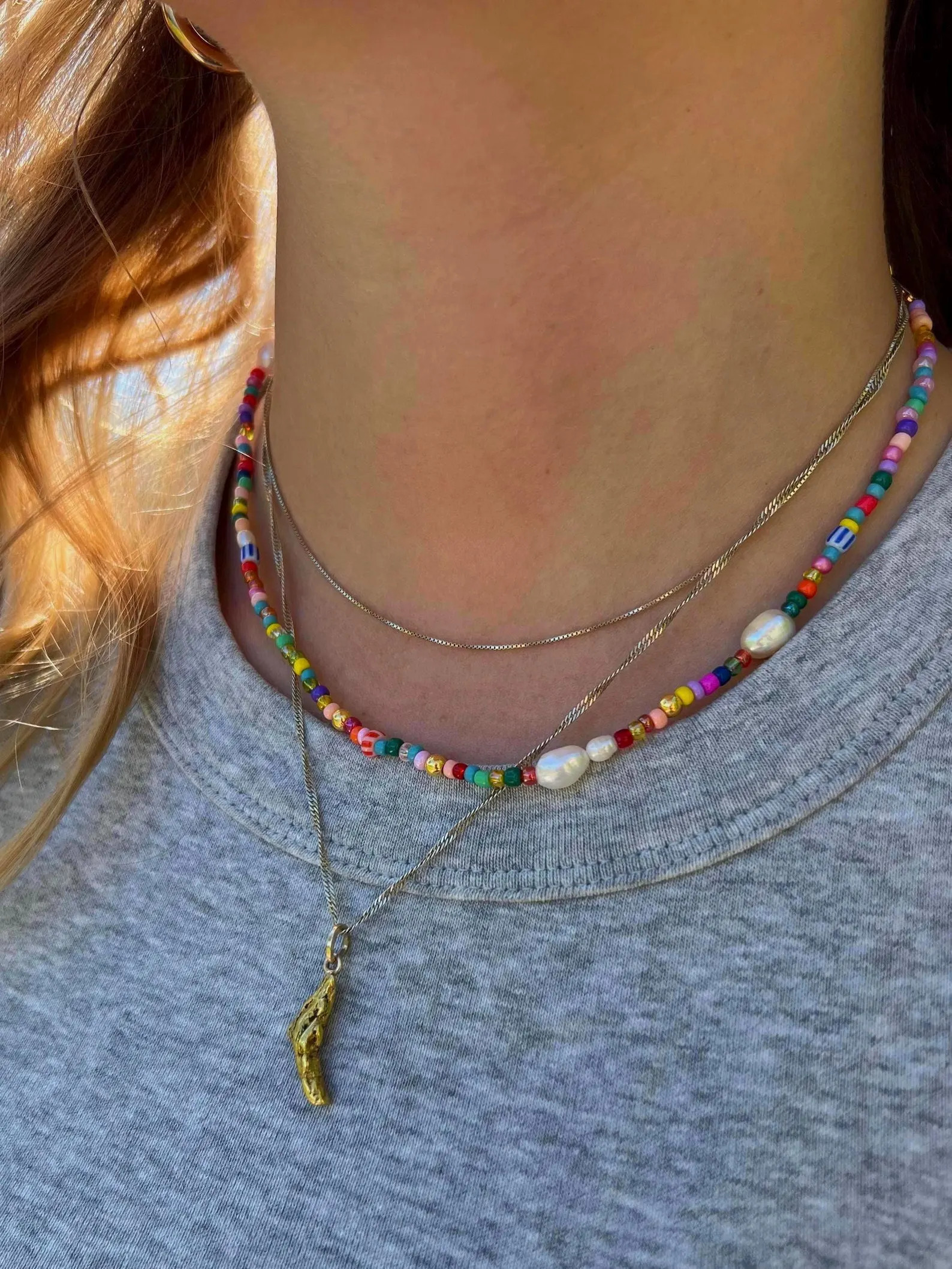 Bunte Perlenhalskette mit Süßwasserperlen, bunter Perlenchoker, liebevoll handgemachte Perlenke... | Etsy (Global)