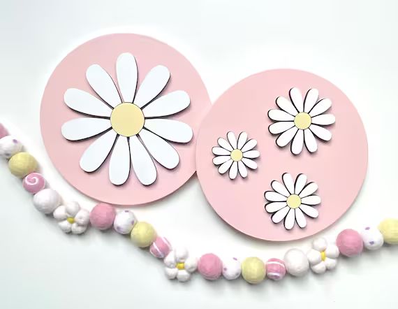 Daisy Sign | Pink Daisy Sign | Spring Sign | Flower Sign | 3d Wood Sign | Easter Decor | Spring D... | Etsy (US)