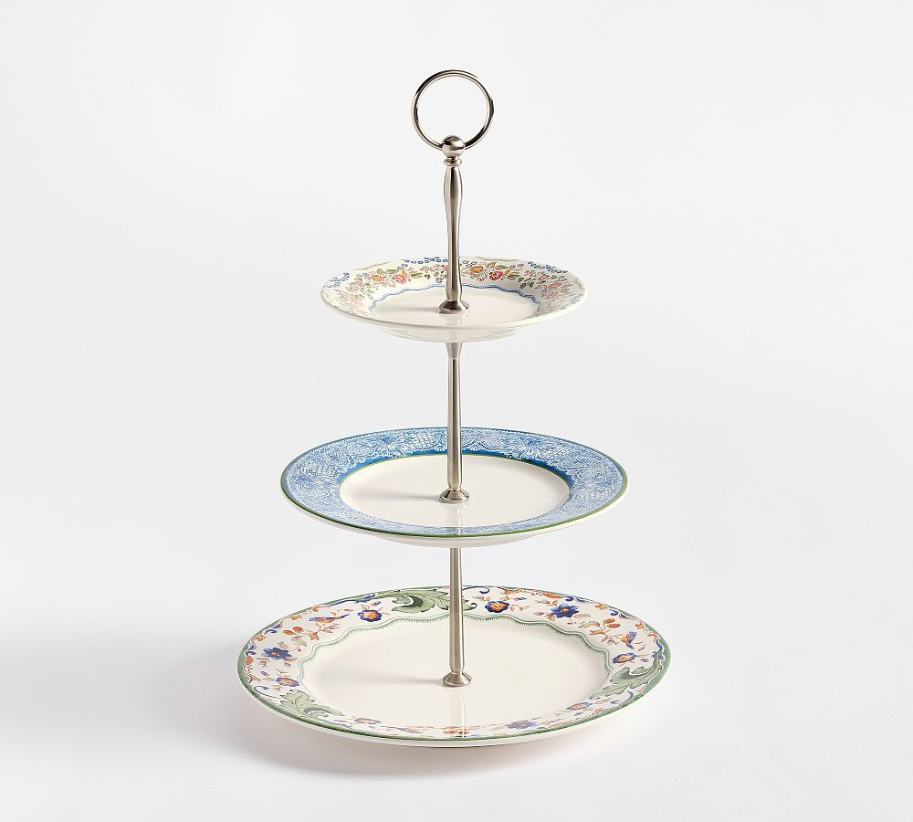 Botanical Bunny Stoneware Tiered Stand | Pottery Barn CA