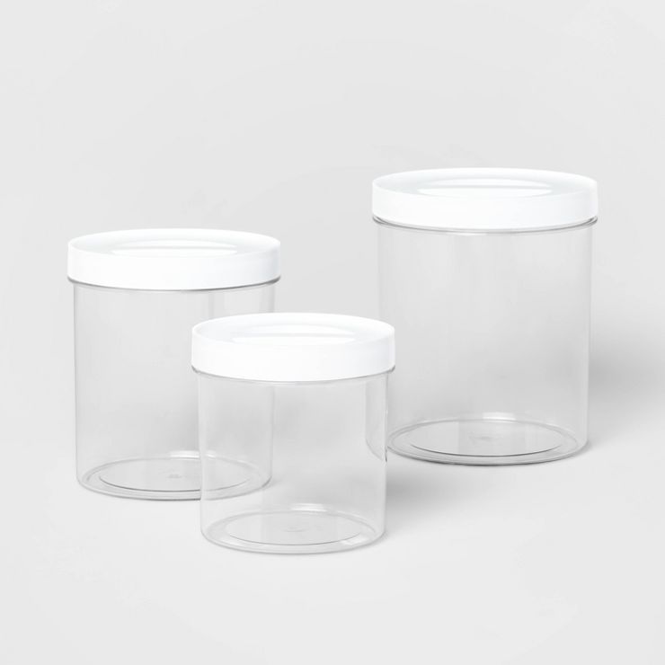 3pc Round Airtight Canister Set White - Brightroom™ | Target
