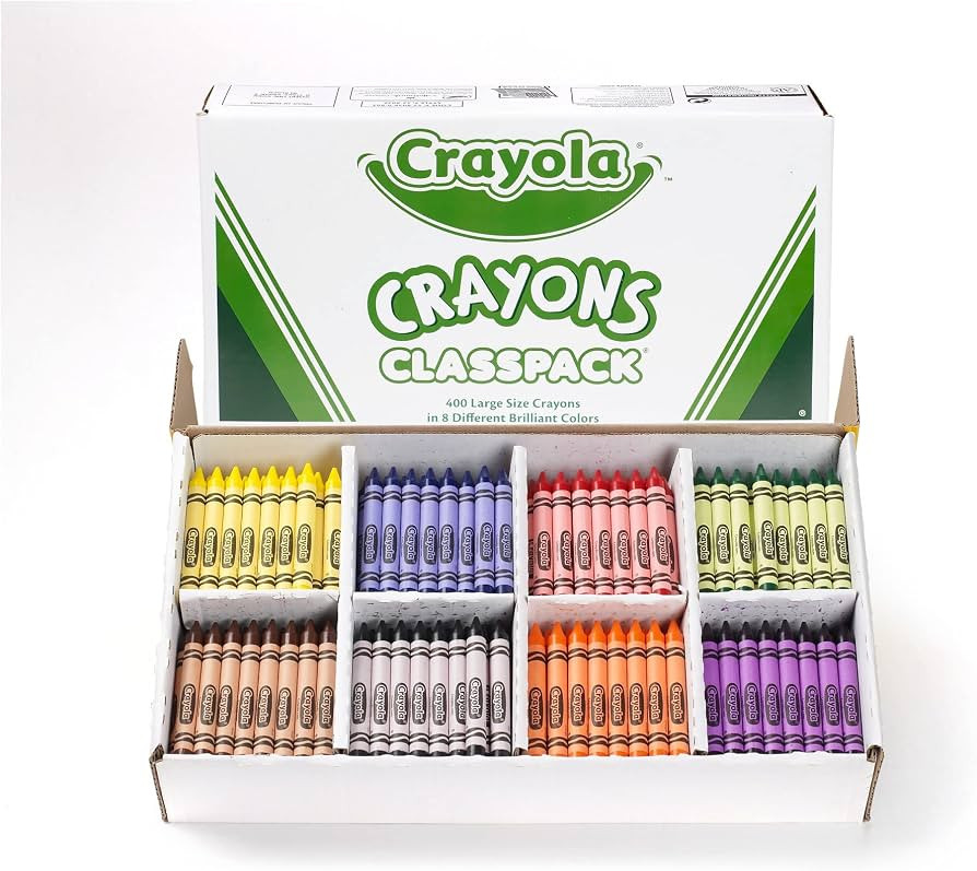 Crayola Crayon Classpack - 400ct (8 Assorted Colors), Large Crayons for Kids, Bulk Classroom Supp... | Amazon (US)