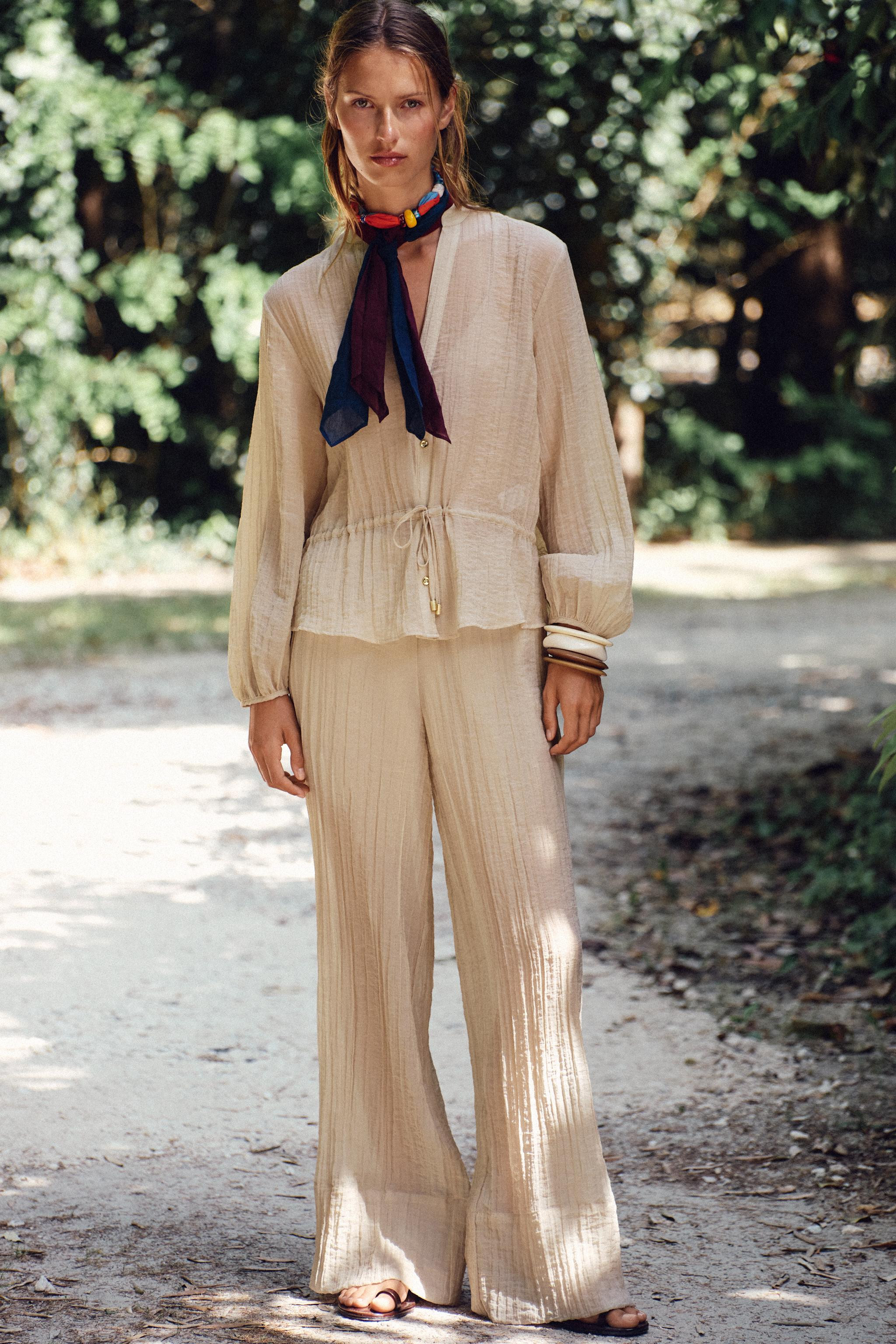 SEMI-SHEER CREASED-EFFECT SHIRT | Zara UK