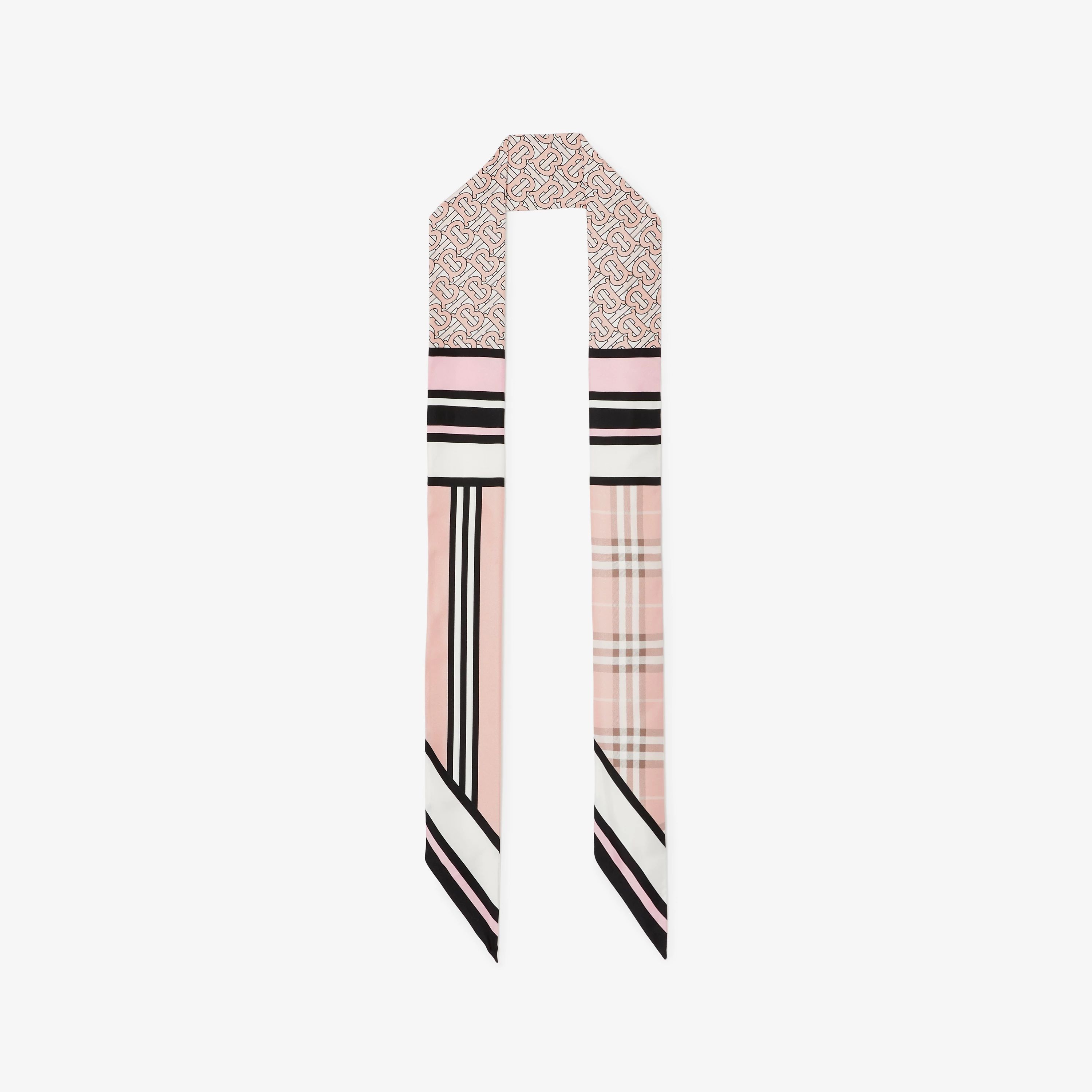 Montage Print Silk Skinny Scarf in Blush | Burberry® Official | Burberry (US)