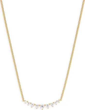 Nordstrom Cubic Zirconia Curb Chain Necklace | Nordstrom | Nordstrom