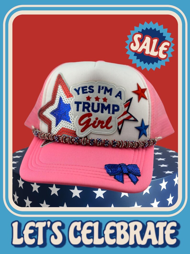 Yes I’m A Trump Girl Trucker Hat W/ Hat Chain Maga USA America Election 2024 American Perfect G... | Etsy (US)