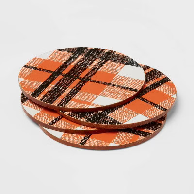 4pk Cork Plaid Coasters - Threshold™ | Target