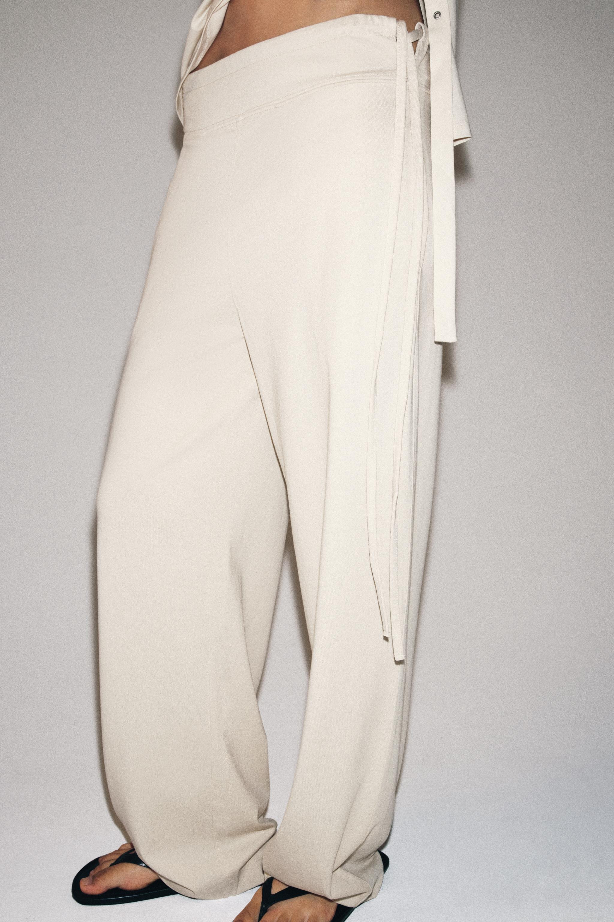 STRAIGHT LEG TROUSERS WITH DRAWSTRINGS | Zara UK